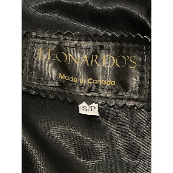 Leonardo Black 100% Leather Lined Button Jacket Made Canada Sz S/P - Picture 10 of 10